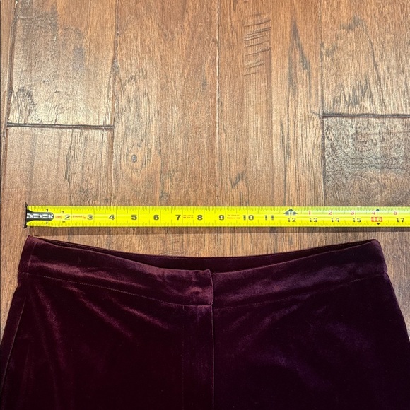 NWT! Size 10 Velvet Wide-Leg Pants in Deep Burgundy - Picture 10 of 14